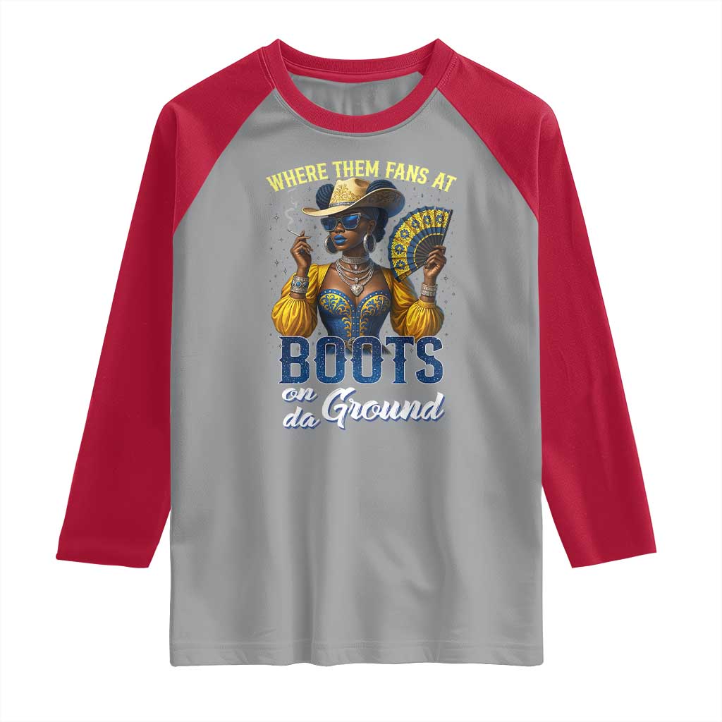 Melanin Cowgirls Linedance Raglan Shirt Where Them Fans At Boots On Da Ground