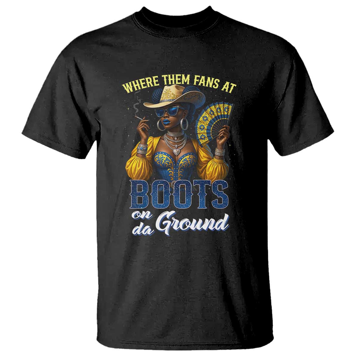 Melanin Cowgirl Linedance T Shirt Where Them Fans At Boots On Da Ground