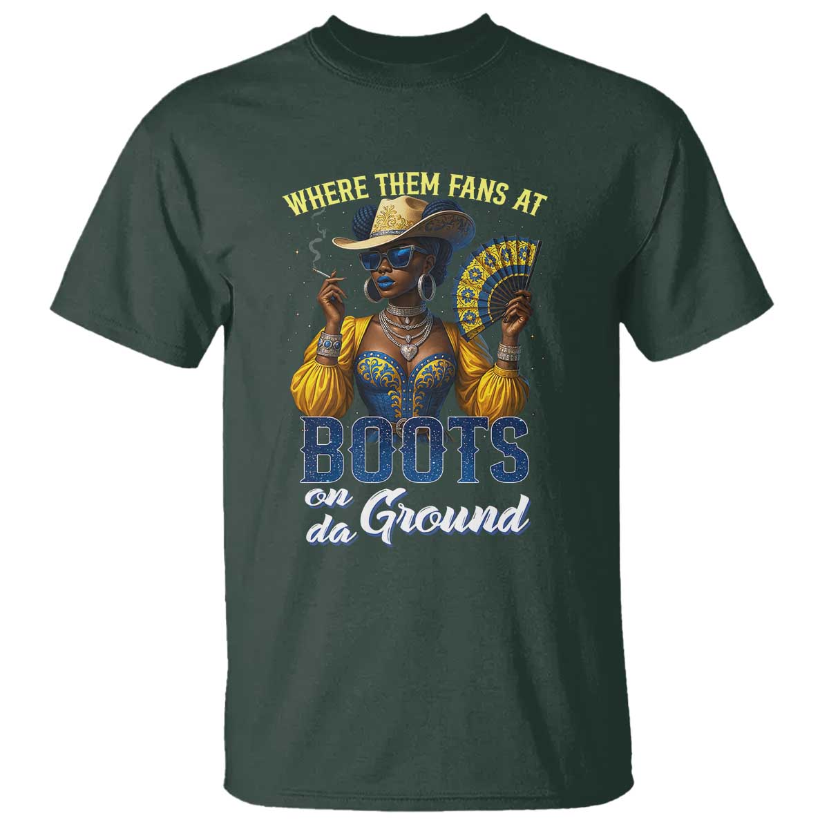 Melanin Cowgirl Linedance T Shirt Where Them Fans At Boots On Da Ground