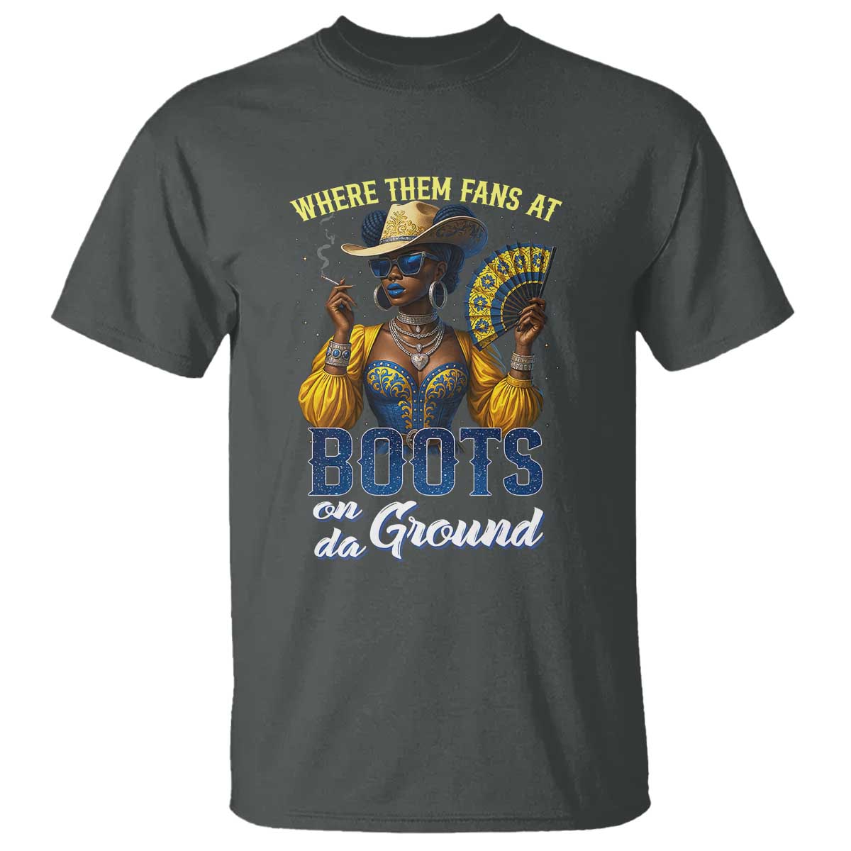 Melanin Cowgirl Linedance T Shirt Where Them Fans At Boots On Da Ground