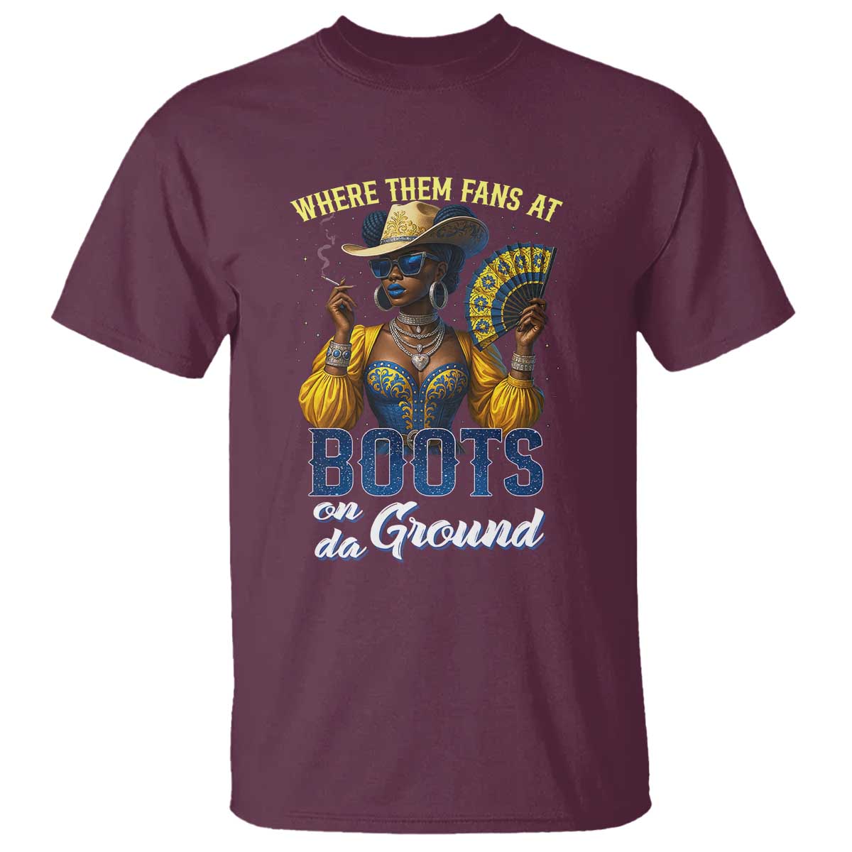 Melanin Cowgirl Linedance T Shirt Where Them Fans At Boots On Da Ground