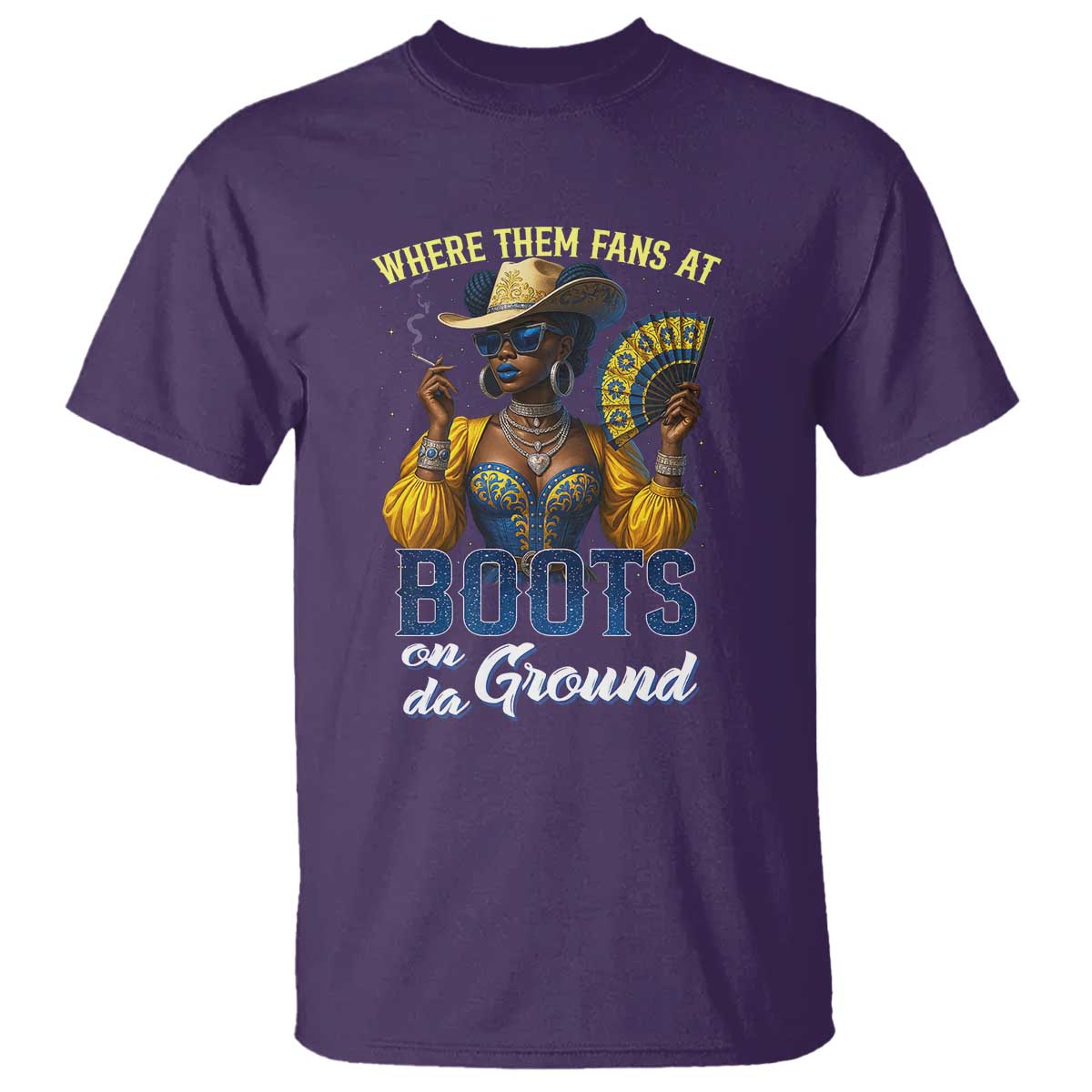 Melanin Cowgirl Linedance T Shirt Where Them Fans At Boots On Da Ground