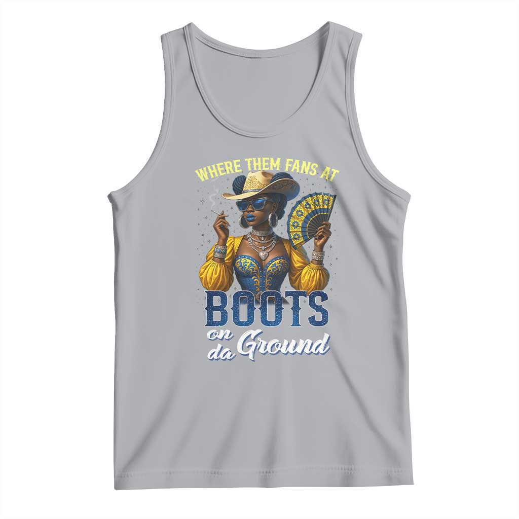 Melanin Cowgirls Linedance Tank Top Where Them Fans At Boots On Da Ground
