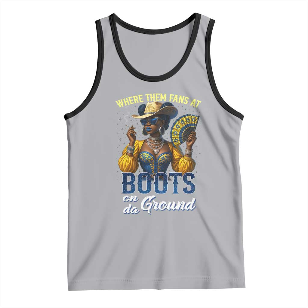 Melanin Cowgirls Linedance Tank Top Where Them Fans At Boots On Da Ground