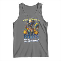 Melanin Cowgirls Linedance Tank Top Where Them Fans At Boots On Da Ground