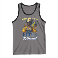 Melanin Cowgirls Linedance Tank Top Where Them Fans At Boots On Da Ground