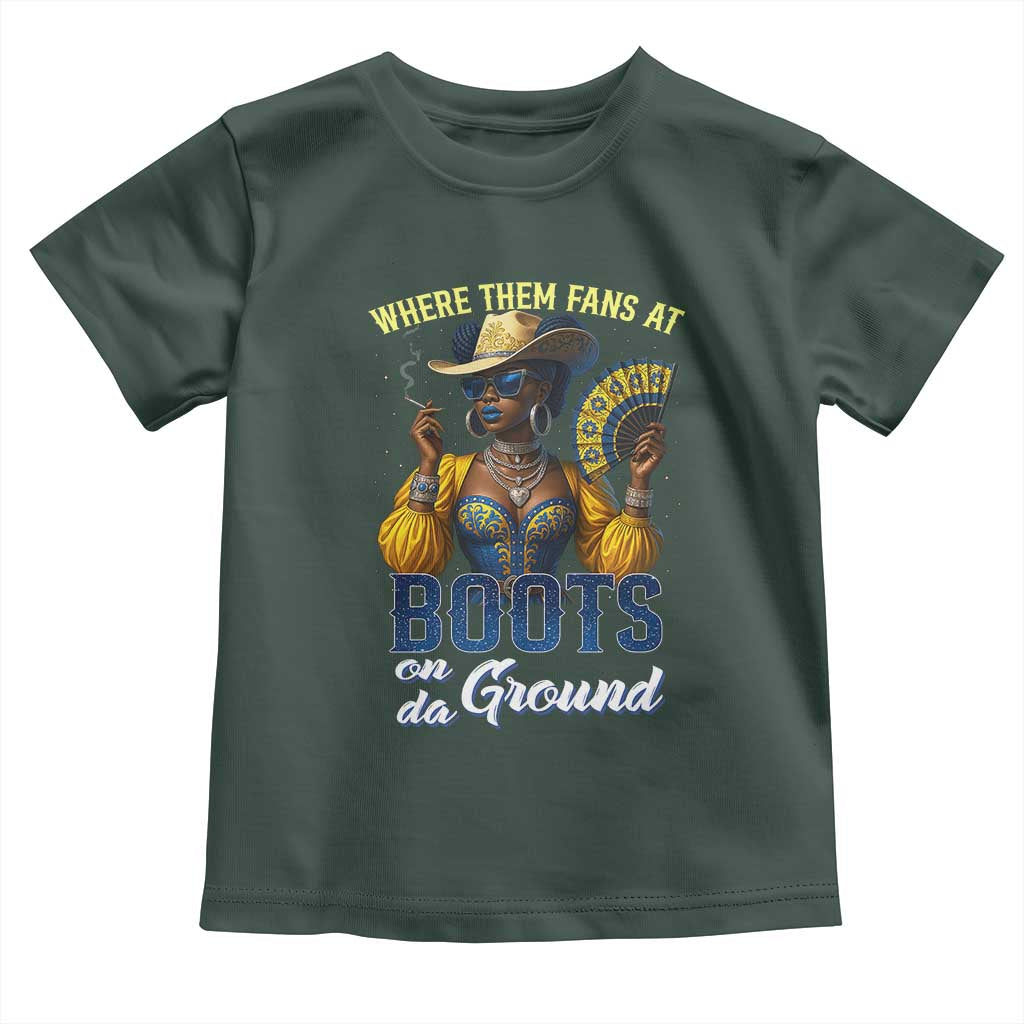Melanin Cowgirls Linedance Toddler T Shirt Where Them Fans At Boots On Da Ground