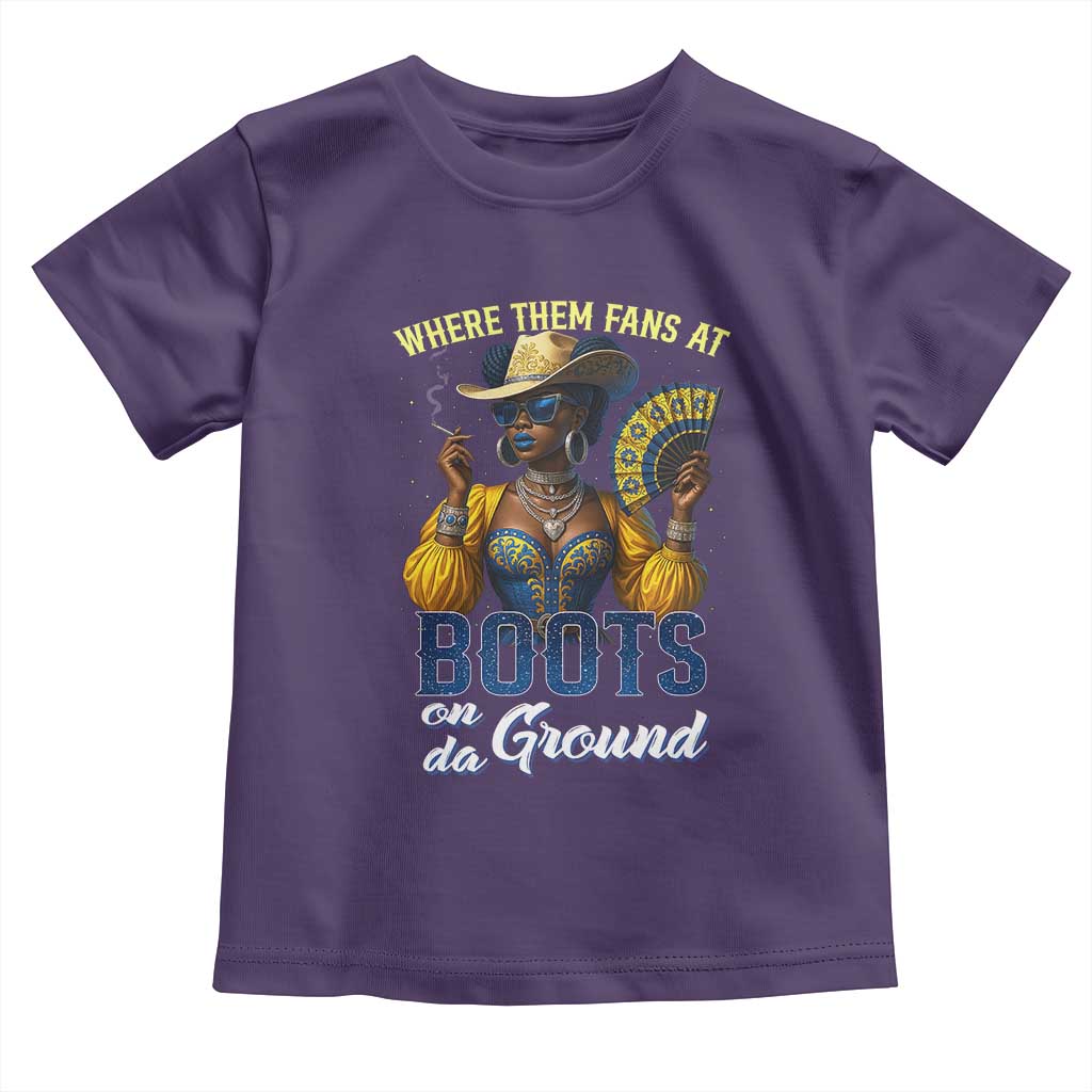 Melanin Cowgirls Linedance Toddler T Shirt Where Them Fans At Boots On Da Ground