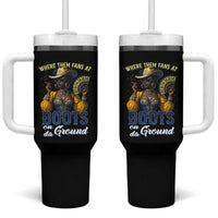 Melanin Cowgirls Linedance Tumbler With Handle Where Them Fans At Boots On Da Ground