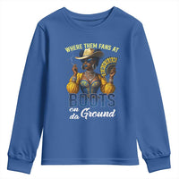 Melanin Cowgirls Linedance Youth Sweatshirt Where Them Fans At Boots On Da Ground