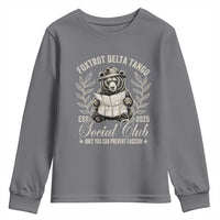 Foxtrot Delta Tango FDT Social Club Youth Sweatshirt Only You Can Prevent Fascism Retro Bear
