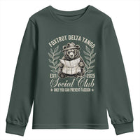 Foxtrot Delta Tango FDT Social Club Youth Sweatshirt Only You Can Prevent Fascism Retro Bear