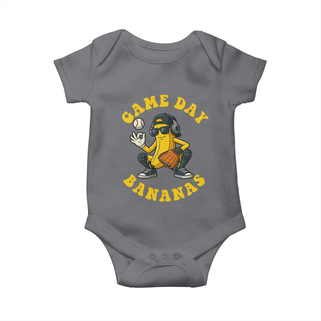 Cute Bananas Graphic Baby Onesie Game Day Cool Catcher Baseball Lover