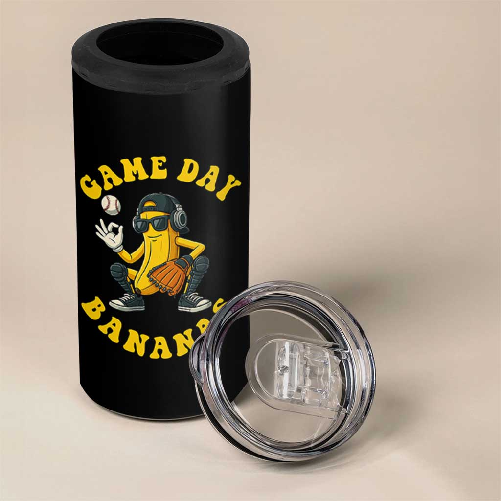Cute Bananas Graphic 4 in 1 Can Cooler Tumbler Game Day Cool Catcher Baseball Lover