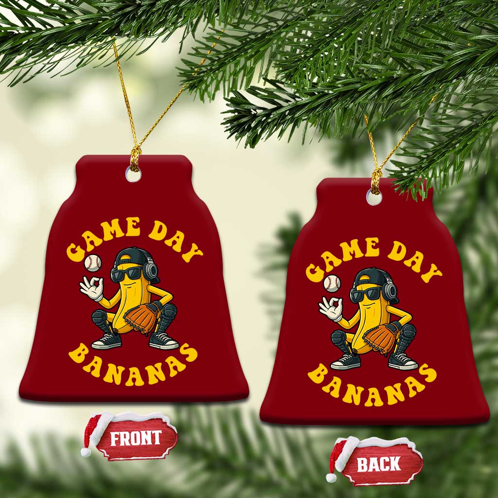 Cute Bananas Graphic Ceramic Ornament Game Day Cool Catcher Baseball Lover - Wonder Print Shop