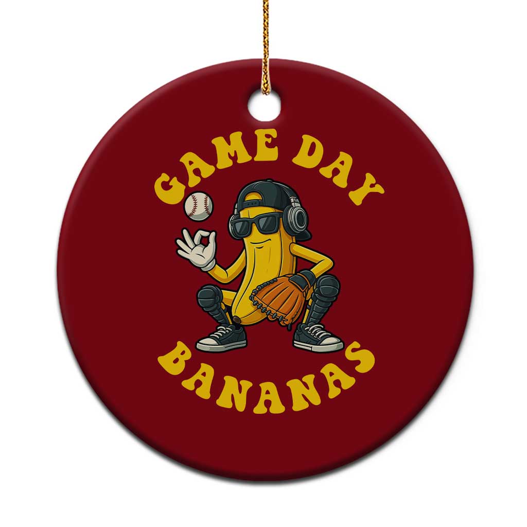Cute Bananas Graphic Ceramic Ornament Game Day Cool Catcher Baseball Lover - Wonder Print Shop