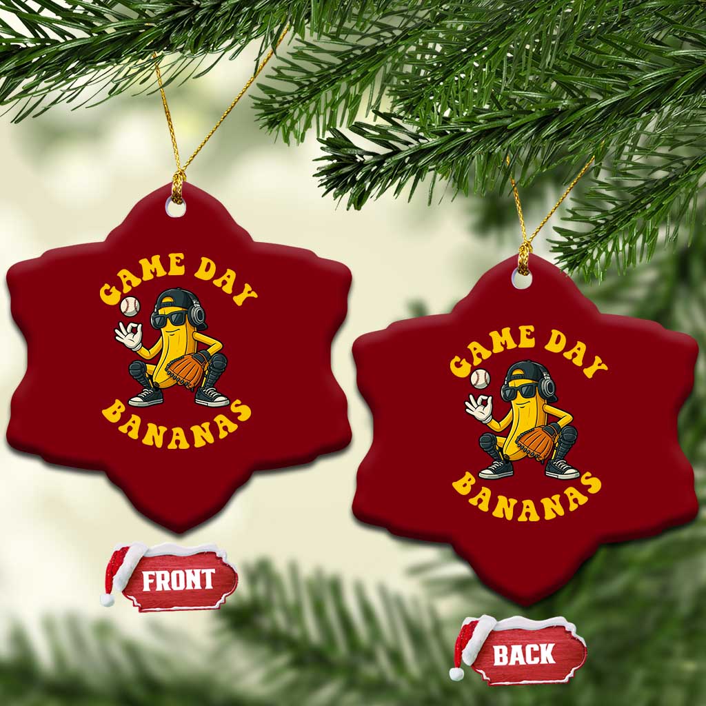 Cute Bananas Graphic Ceramic Ornament Game Day Cool Catcher Baseball Lover - Wonder Print Shop