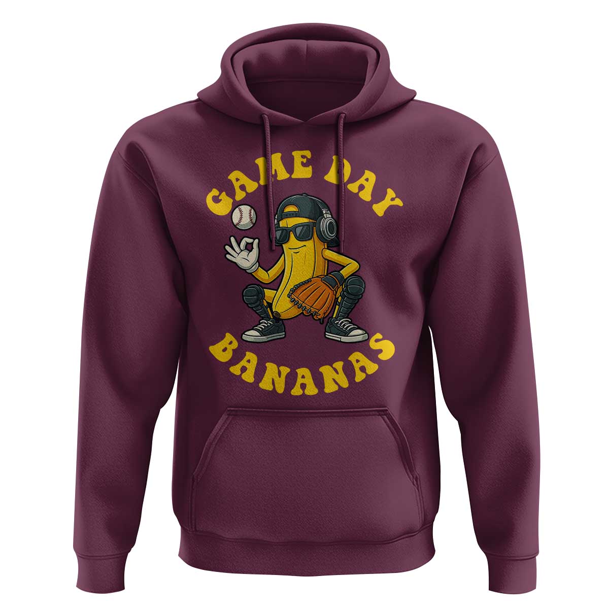 Cute Bananas Graphic Hoodie Game Day Cool Catcher Baseball Lover