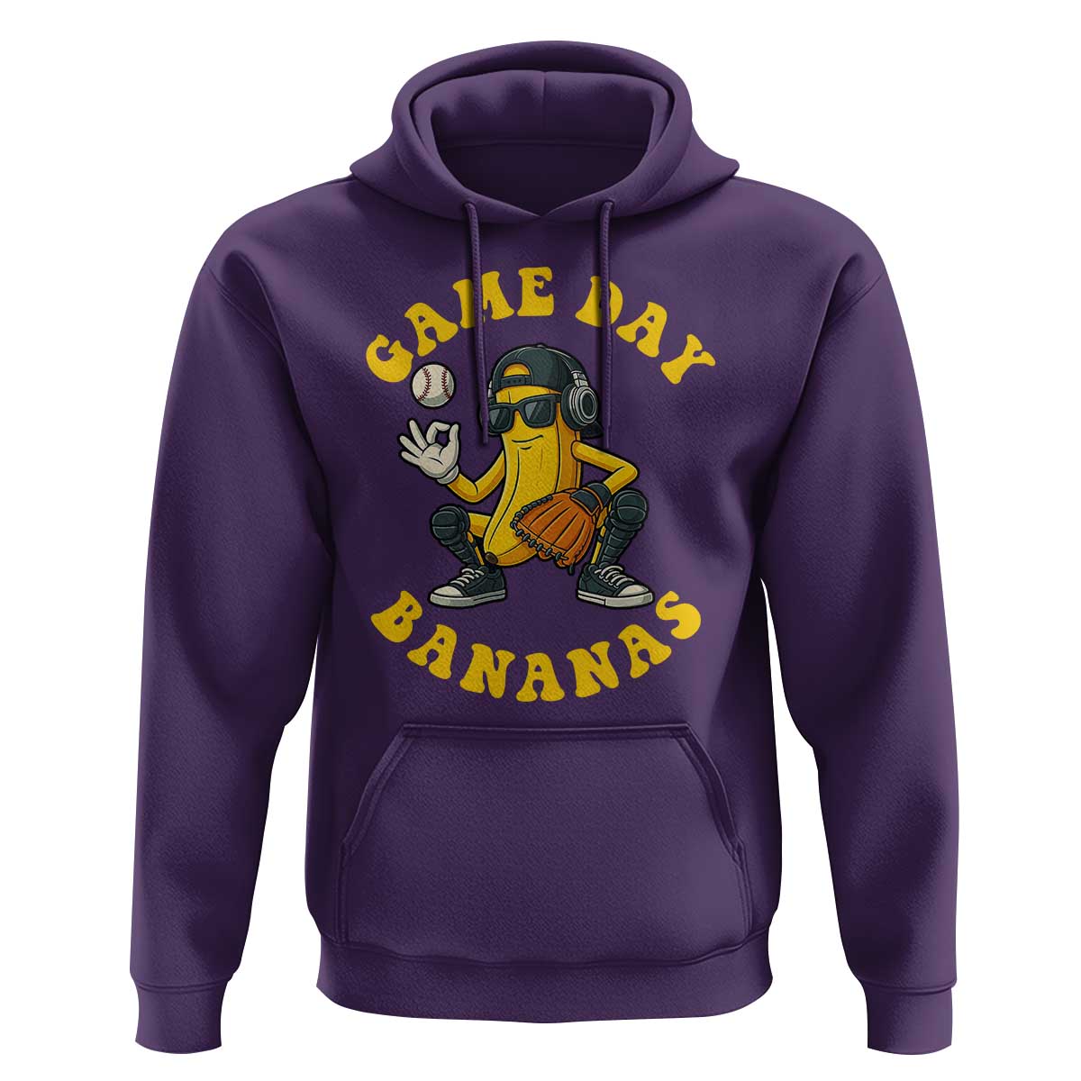 Cute Bananas Graphic Hoodie Game Day Cool Catcher Baseball Lover