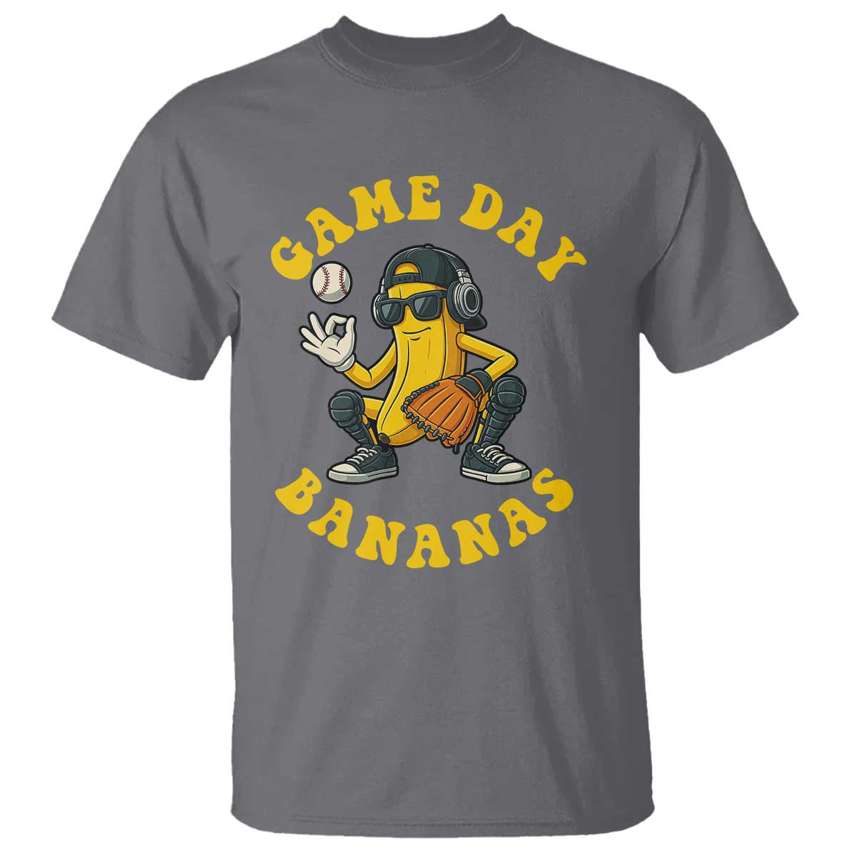 Cute Bananas Graphic T Shirt Game Day Cool Catcher Baseball Lover