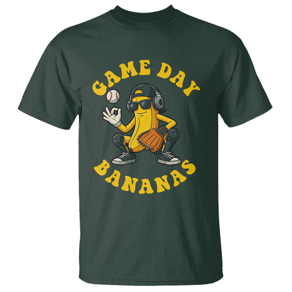 Cute Bananas Graphic T Shirt Game Day Cool Catcher Baseball Lover