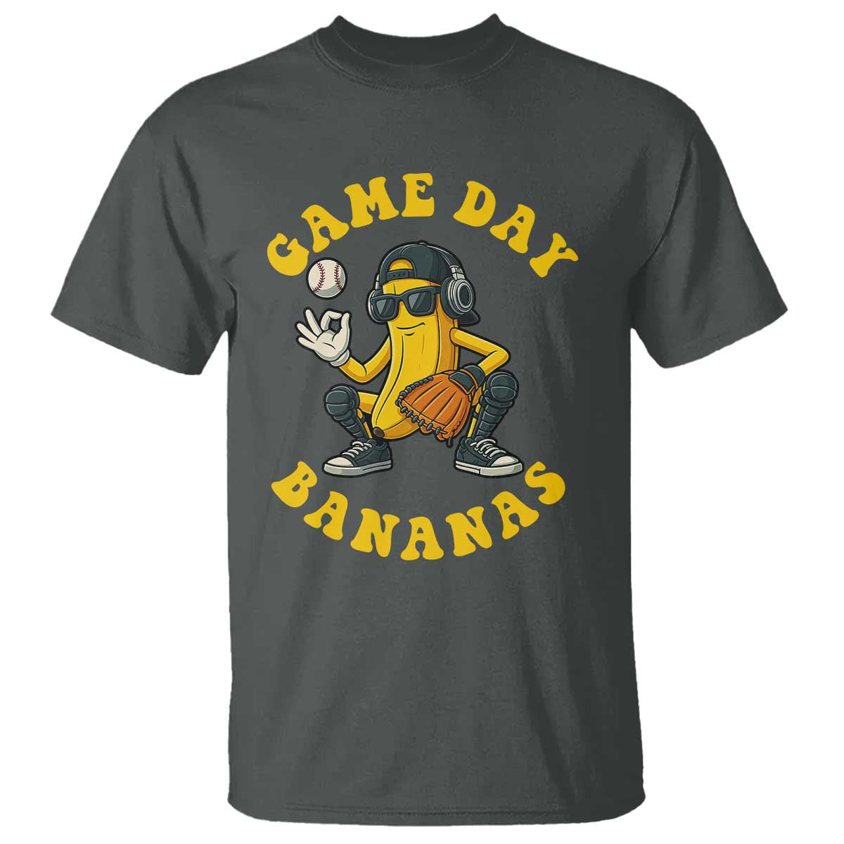 Cute Bananas Graphic T Shirt Game Day Cool Catcher Baseball Lover