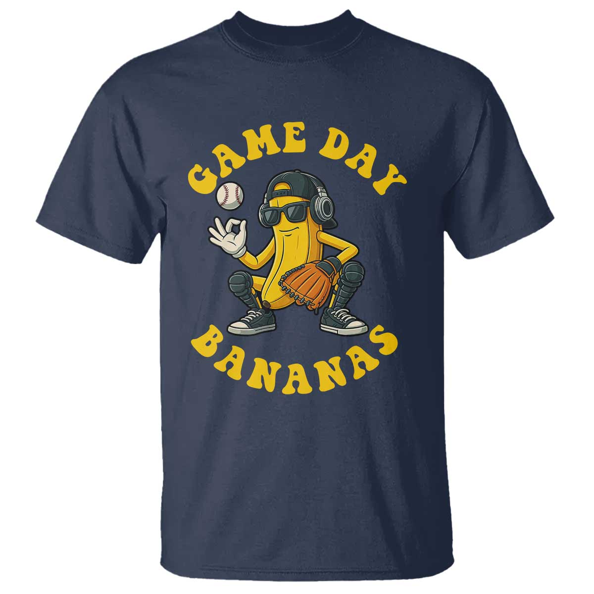 Cute Bananas Graphic T Shirt Game Day Cool Catcher Baseball Lover