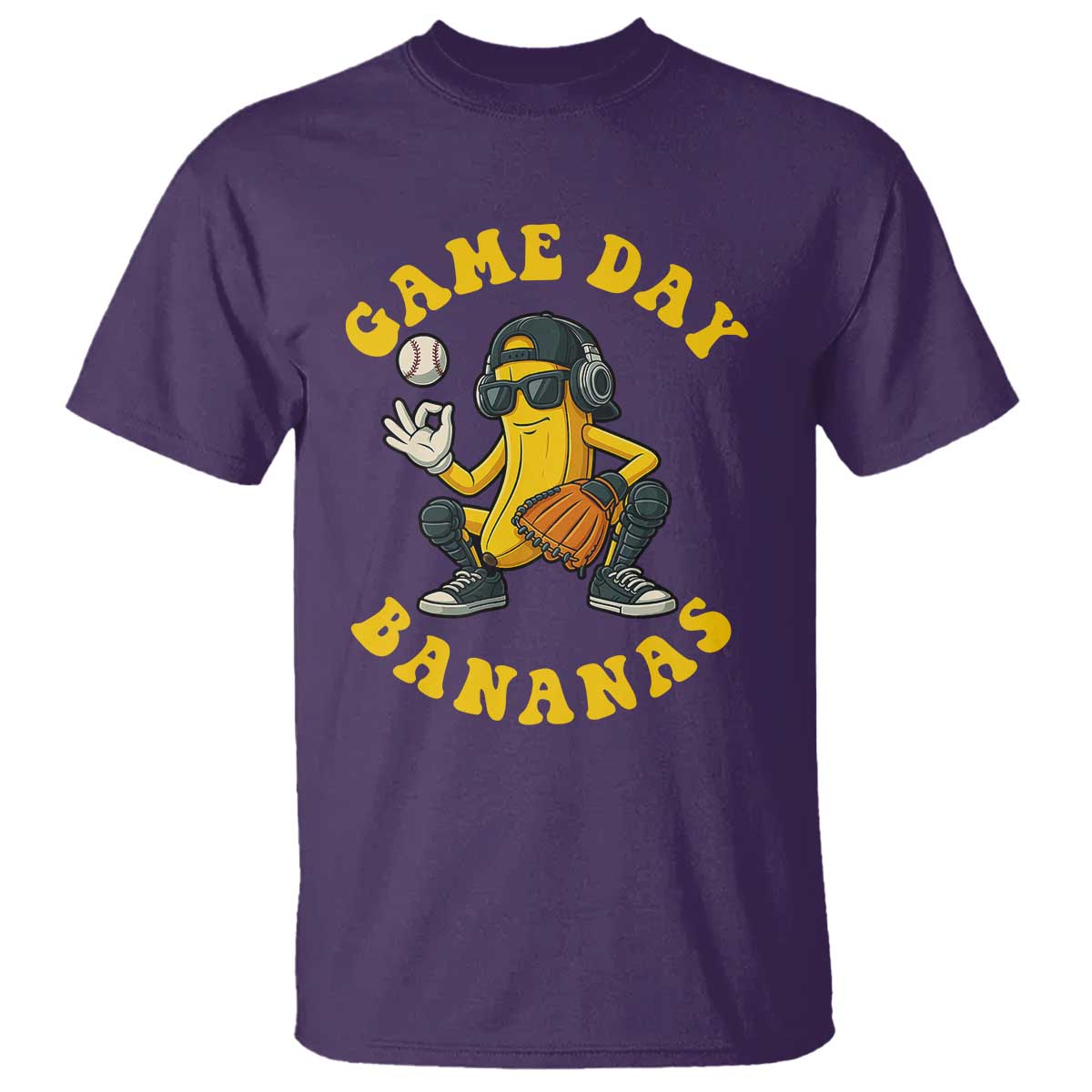 Cute Bananas Graphic T Shirt Game Day Cool Catcher Baseball Lover