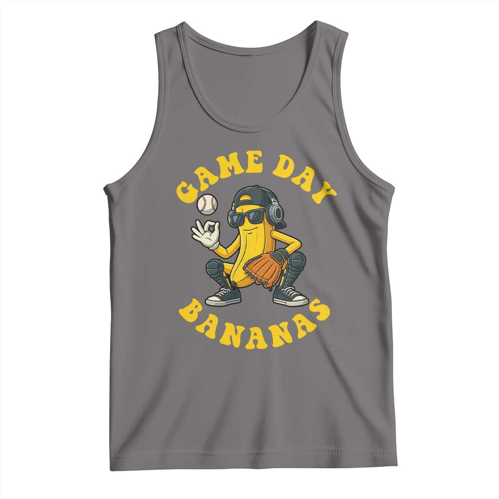 Cute Bananas Graphic Tank Top Game Day Cool Catcher Baseball Lover