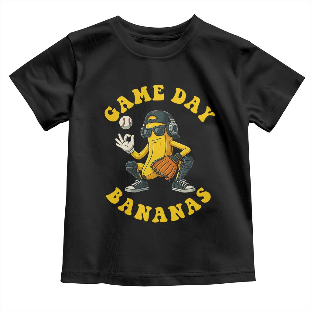Cute Bananas Graphic Toddler T Shirt Game Day Cool Catcher Baseball Lover