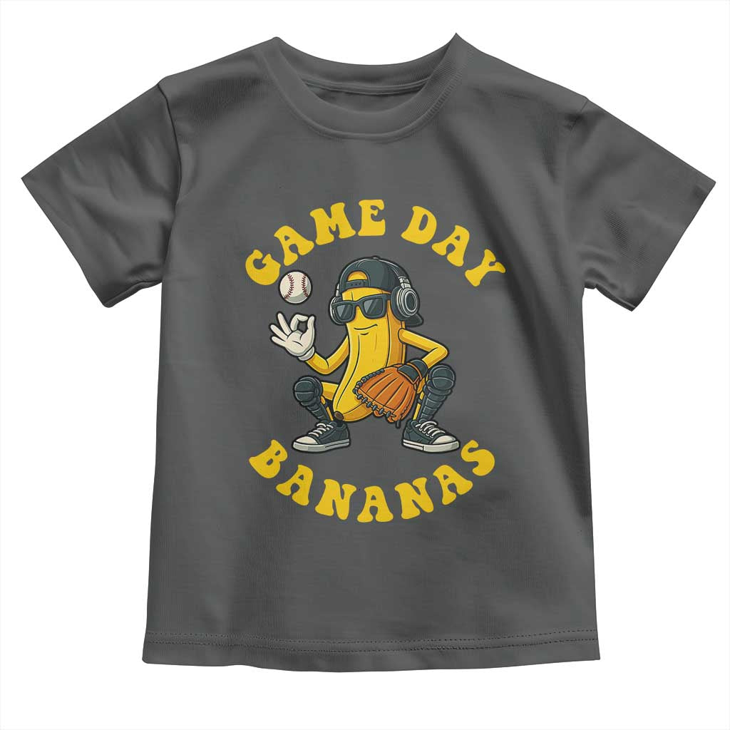 Cute Bananas Graphic Toddler T Shirt Game Day Cool Catcher Baseball Lover