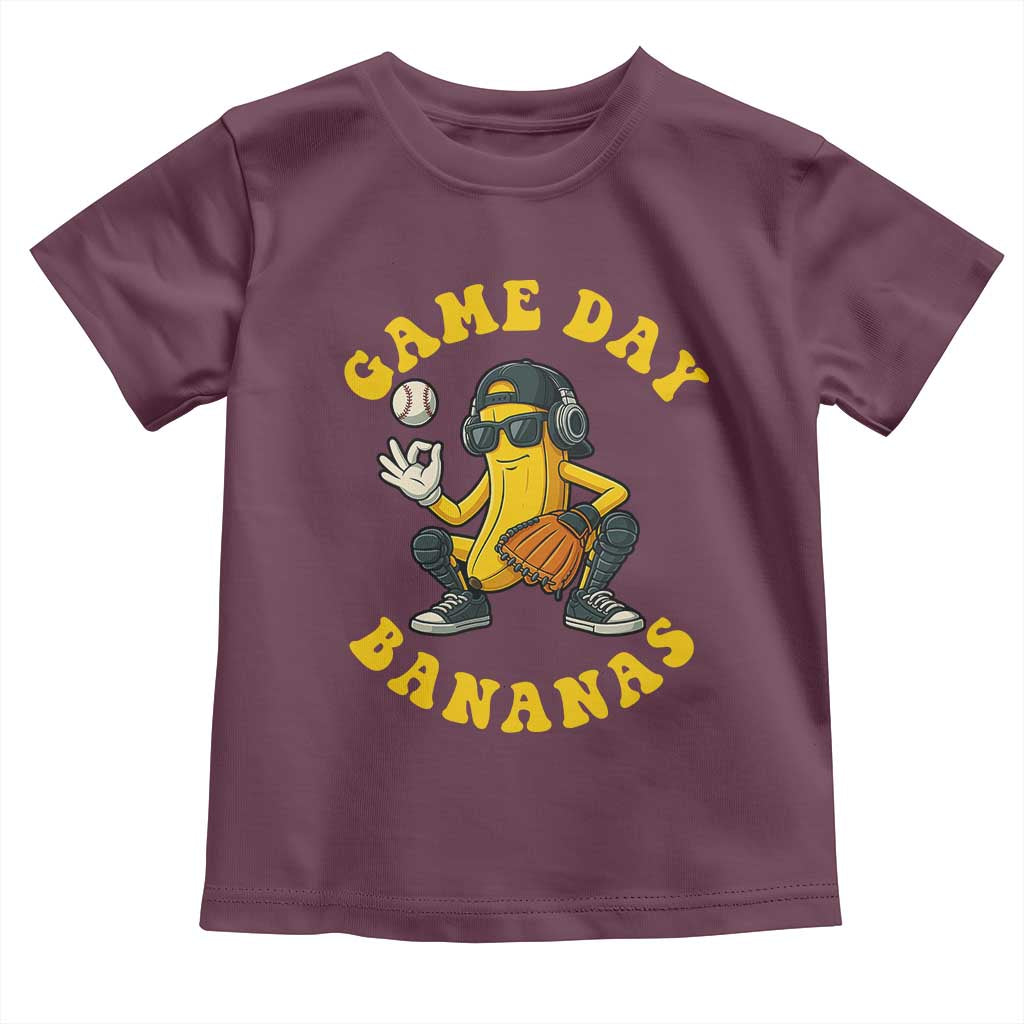 Cute Bananas Graphic Toddler T Shirt Game Day Cool Catcher Baseball Lover