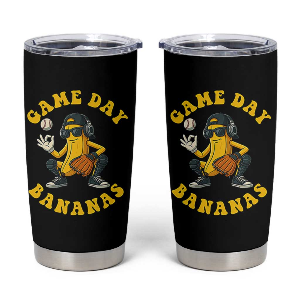 Cute Bananas Graphic Tumbler Cup Game Day Cool Catcher Baseball Lover