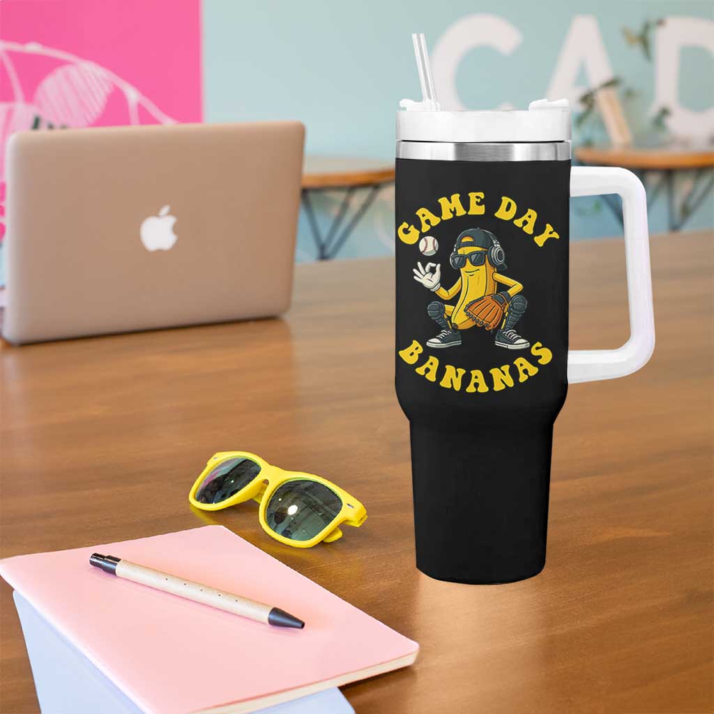 Cute Bananas Graphic Tumbler With Handle Game Day Cool Catcher Baseball Lover