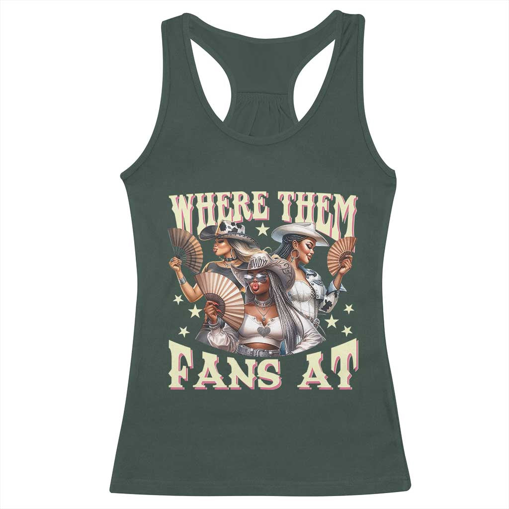 Melanin Cowgirls Racerback Tank Top Where Them Fans At Country Life Women Girls