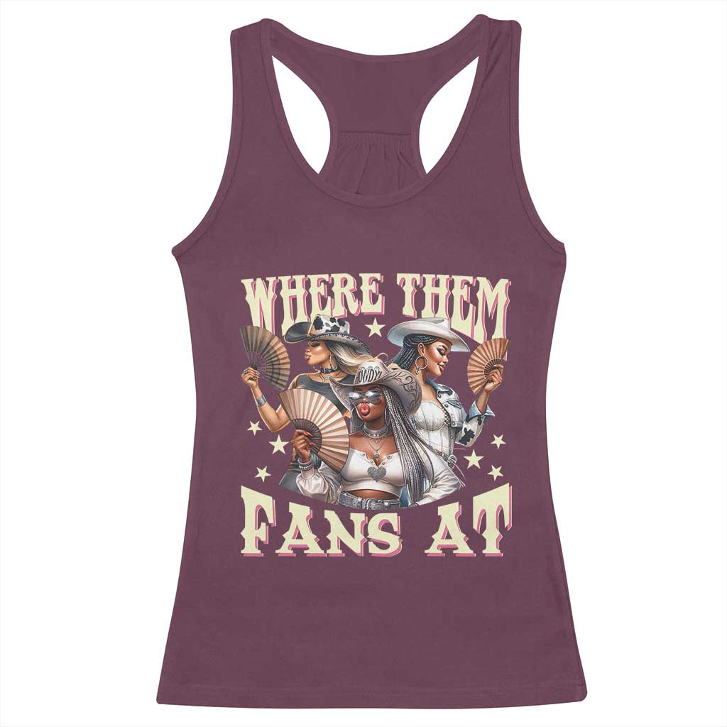 Melanin Cowgirls Racerback Tank Top Where Them Fans At Country Life Women Girls