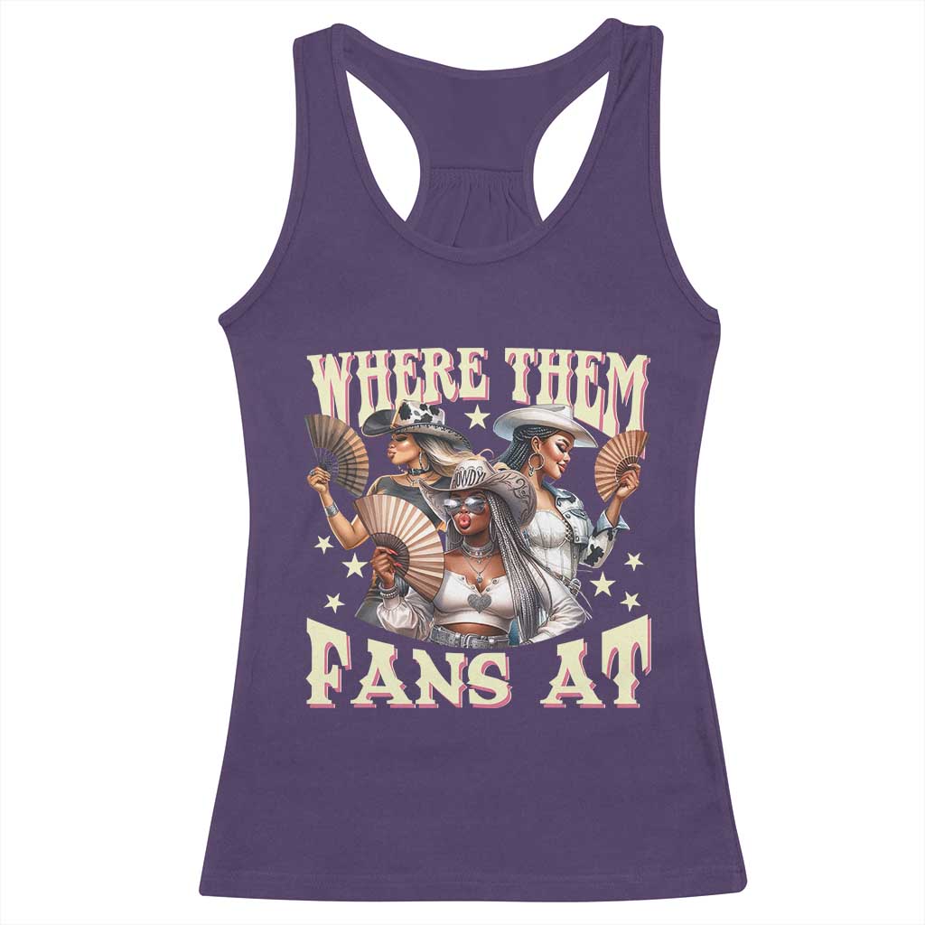 Melanin Cowgirls Racerback Tank Top Where Them Fans At Country Life Women Girls