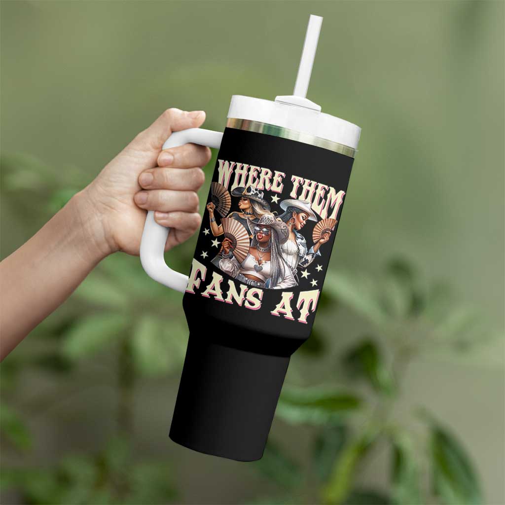 Melanin Cowgirls Tumbler With Handle Where Them Fans At Country Life Women Girls