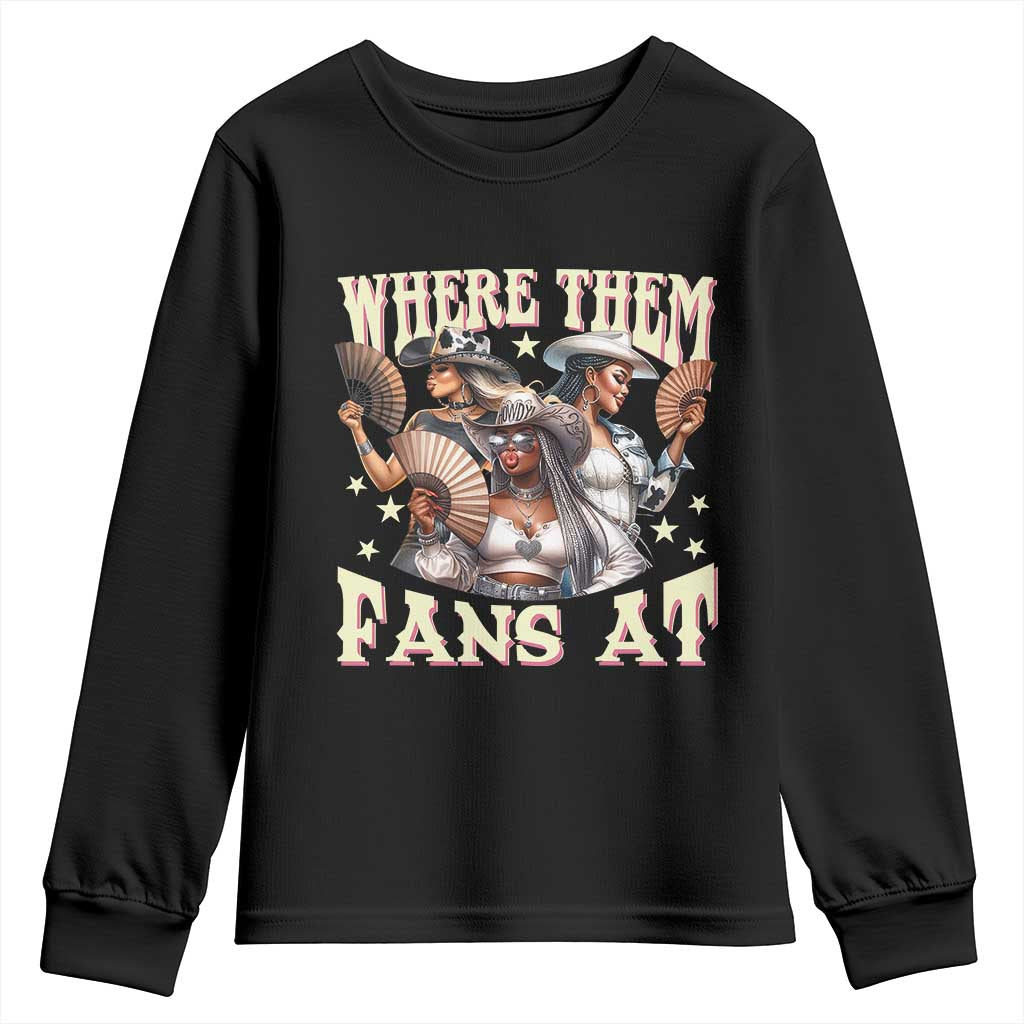Melanin Cowgirls Youth Sweatshirt Where Them Fans At Country Life Women Girls