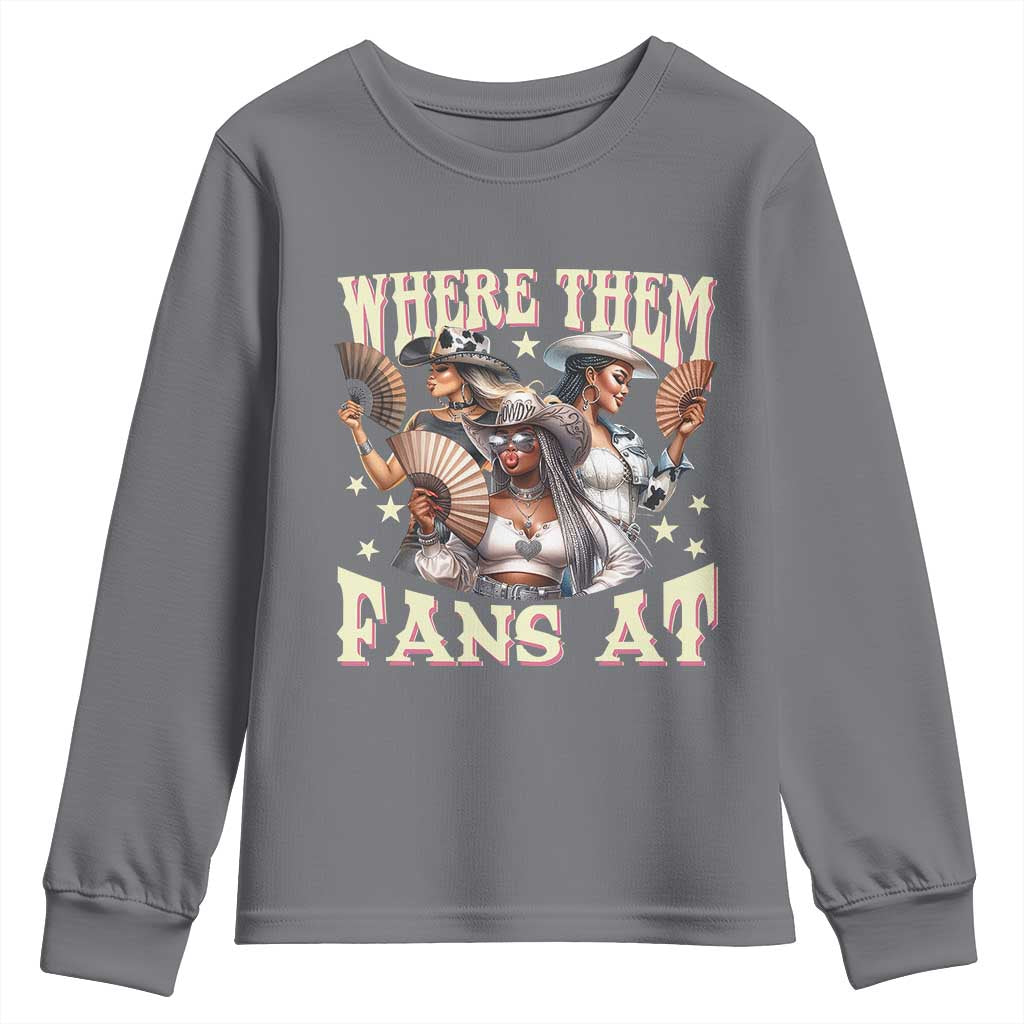 Melanin Cowgirls Youth Sweatshirt Where Them Fans At Country Life Women Girls