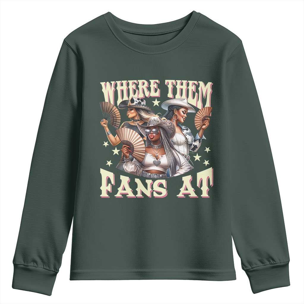 Melanin Cowgirls Youth Sweatshirt Where Them Fans At Country Life Women Girls