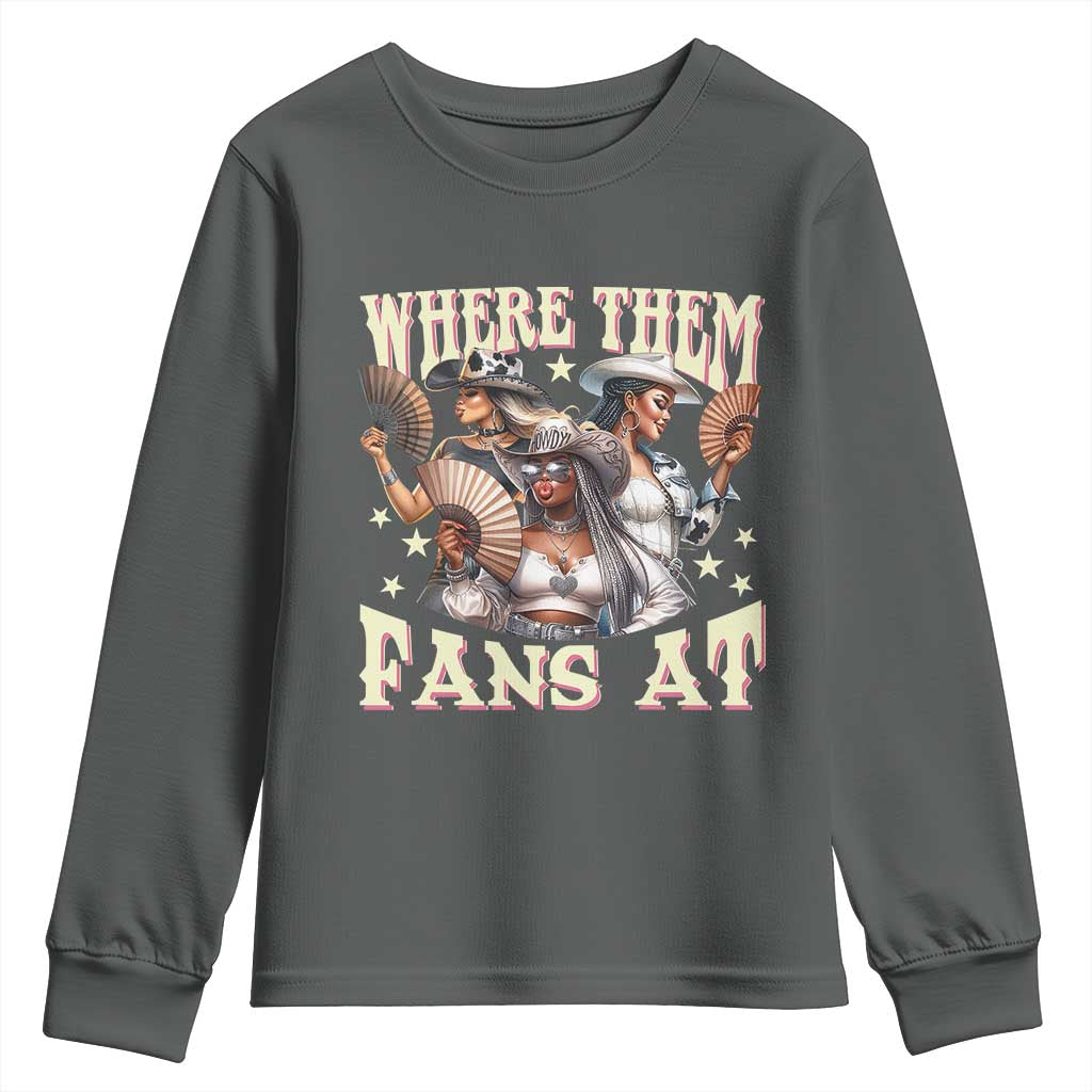 Melanin Cowgirls Youth Sweatshirt Where Them Fans At Country Life Women Girls