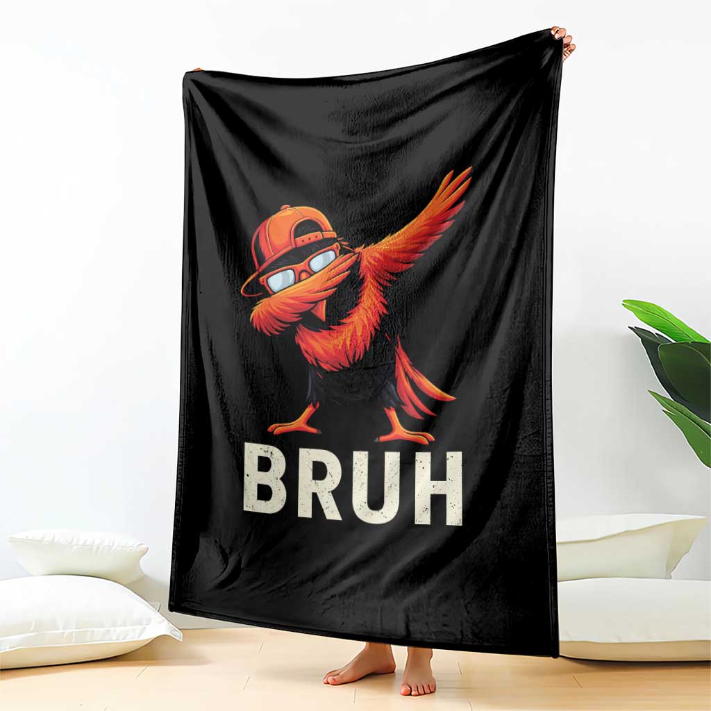 Funny Dabbing Oriole Bird Bruh Throw Blanket Cool Game Day Sports Fan