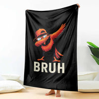 Funny Dabbing Oriole Bird Bruh Throw Blanket Cool Game Day Sports Fan