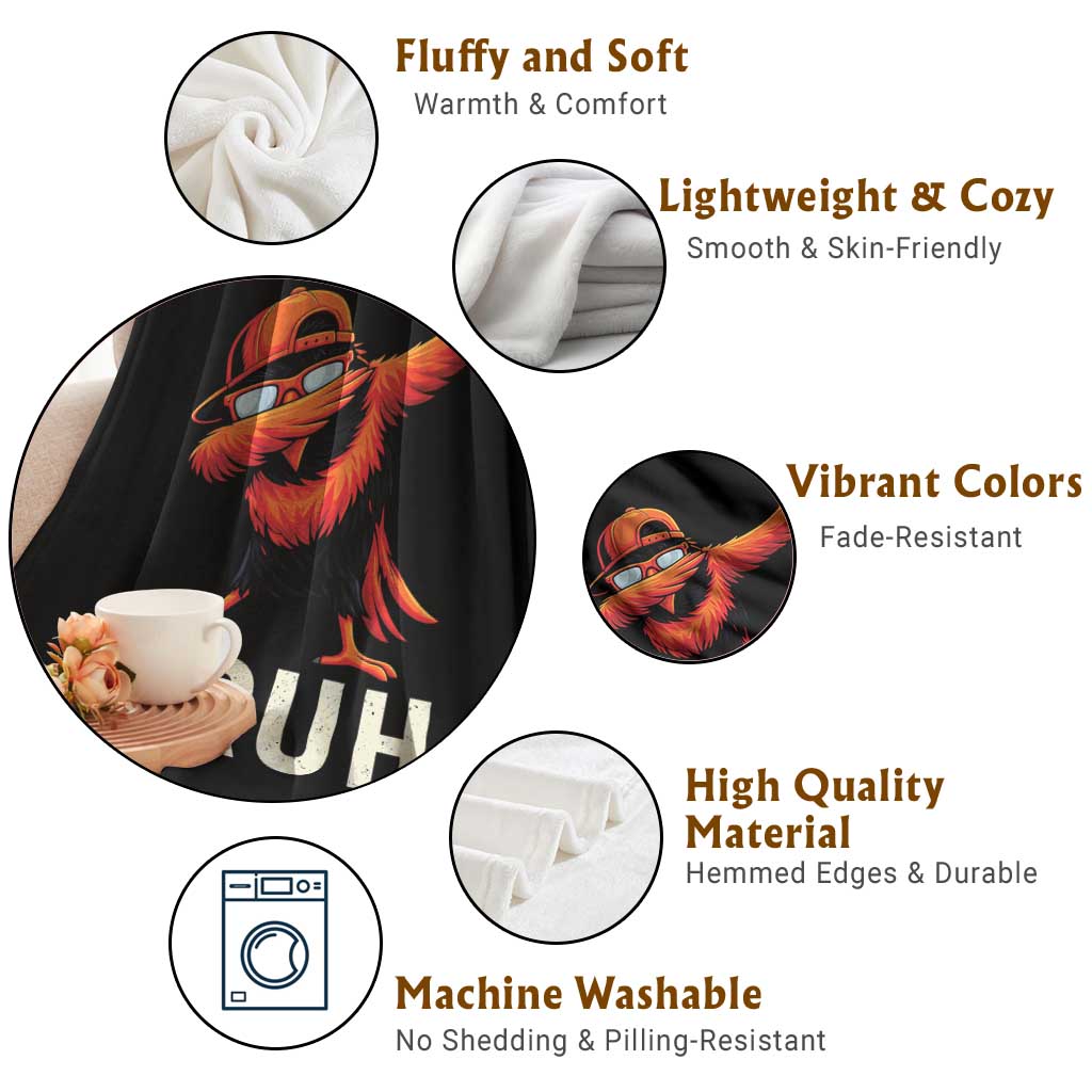 Funny Dabbing Oriole Bird Bruh Throw Blanket Cool Game Day Sports Fan