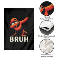 Funny Dabbing Oriole Bird Bruh Garden Flag Cool Game Day Sports Fan