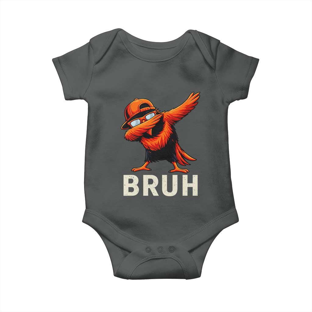 Funny Dabbing Oriole Bird Bruh Baby Onesie Cool Game Day Sports Fan