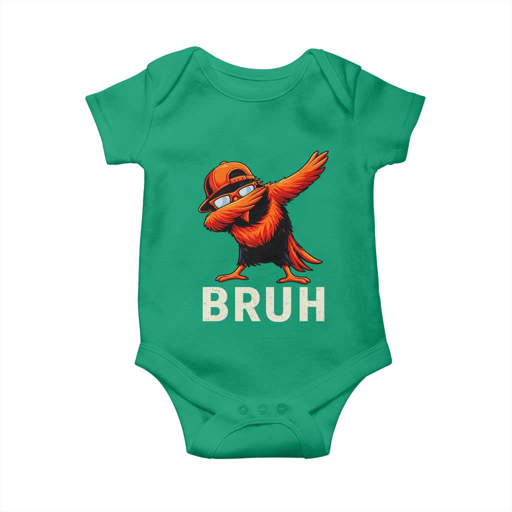 Funny Dabbing Oriole Bird Bruh Baby Onesie Cool Game Day Sports Fan