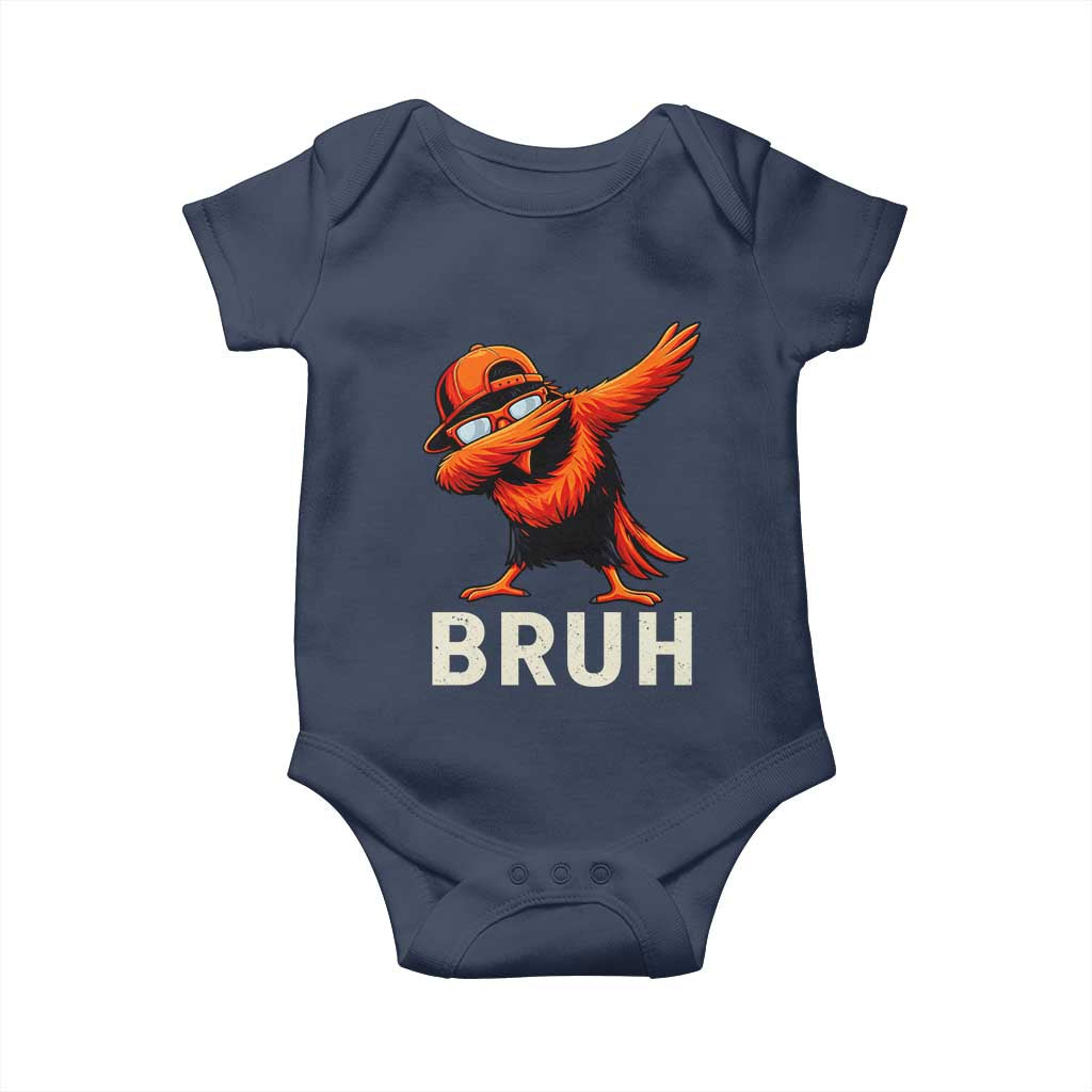 Funny Dabbing Oriole Bird Bruh Baby Onesie Cool Game Day Sports Fan