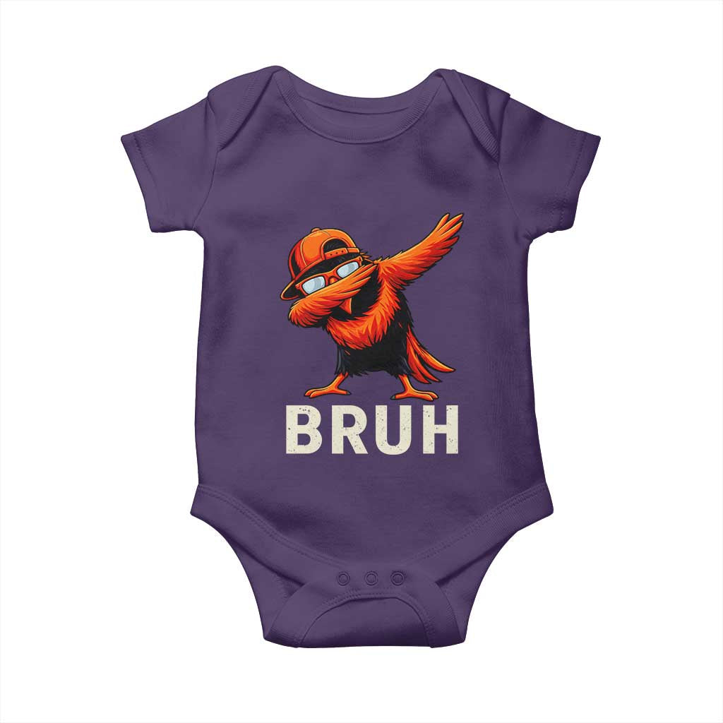 Funny Dabbing Oriole Bird Bruh Baby Onesie Cool Game Day Sports Fan